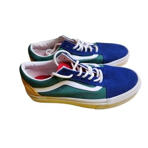 Vans Blue and Green Old Skool Sneakers Vibrant Skate Style